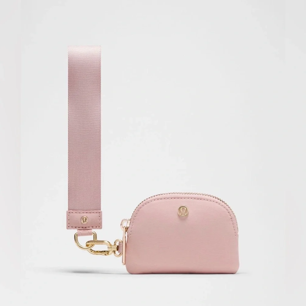 Lululemon Dual Pouch Wristlet Glitter Pink Champagne/ Mink Berry/ Gold - Picture 8 of 9
